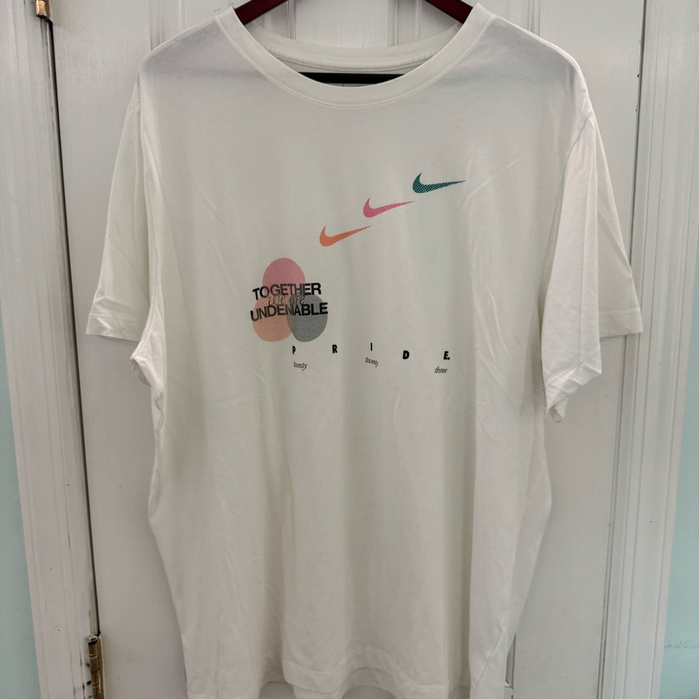 Nike Dri-FIT Pride “Together We Are Undeniable” Men’s XXL Graphic Tee – White